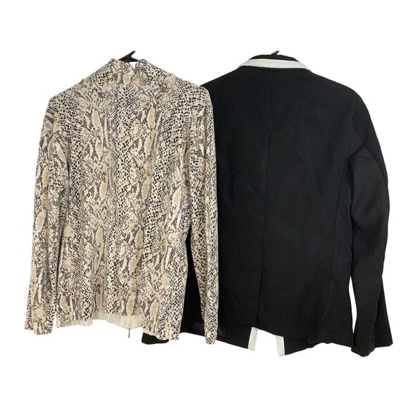 L/XL Soma Animal Print Sweater Jacket & Mymstorm Black Blazer Lot RZ10410 GUC - Picture 6 of 10